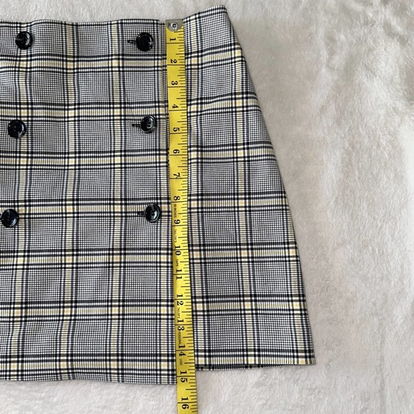 H&M Divided Women’s Mini Plaid Yellow Black‎ Preppy Skirt Size 2 - Picture 5 of 6
